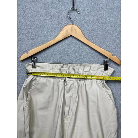 90s Zara High Waist Paper Bag Wide Leg Faux Leather Pants Womens Size 8 Oversize - Picture 9 of 12